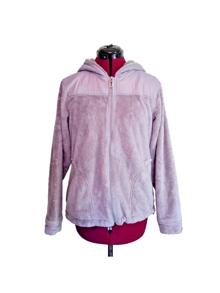The North Face Oso Hoodie Fleece Jacket Womenâs Medium Gray Full Zip Soft Pocket